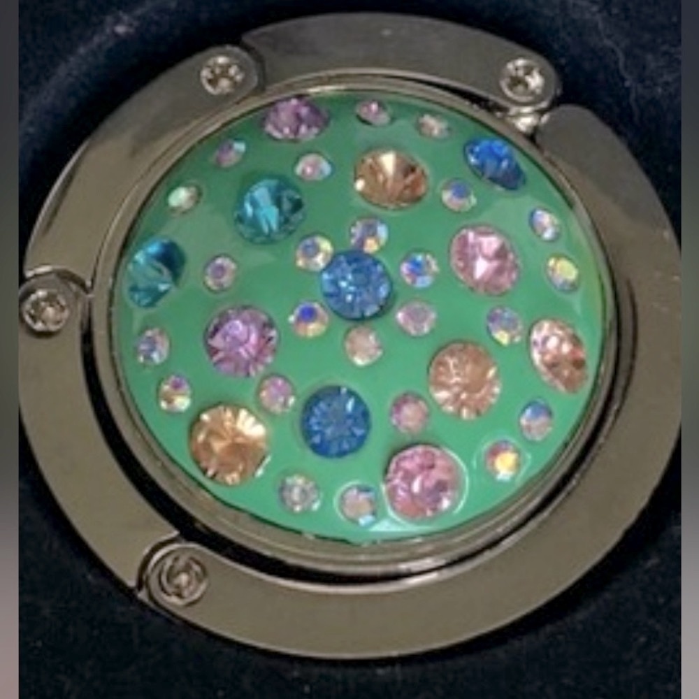 Jeweled Purse bag hook for table or counter. Never used.